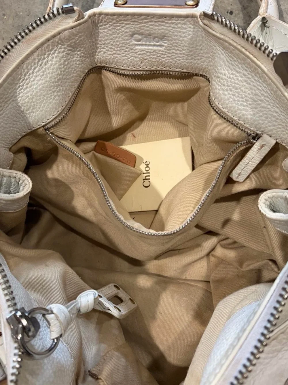 Authentic vintage white Chloé paddington bag